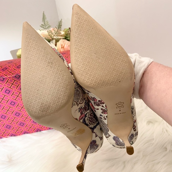 Tory Burch Penelope 85mm Leather Floral Pumps Size 8 EUC - Picture 10 of 13